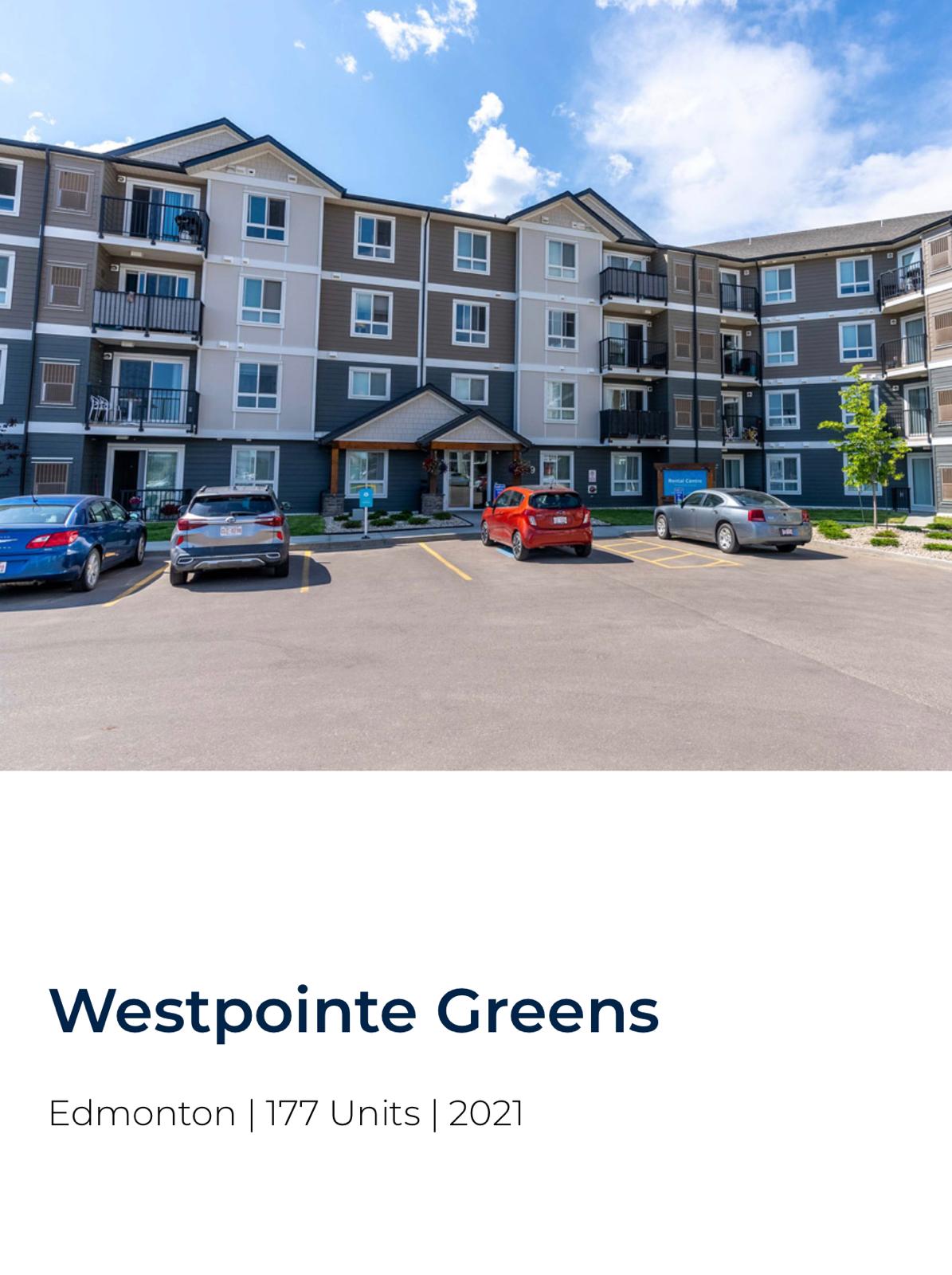 Westpointe Greens multi family residential building Edmonton